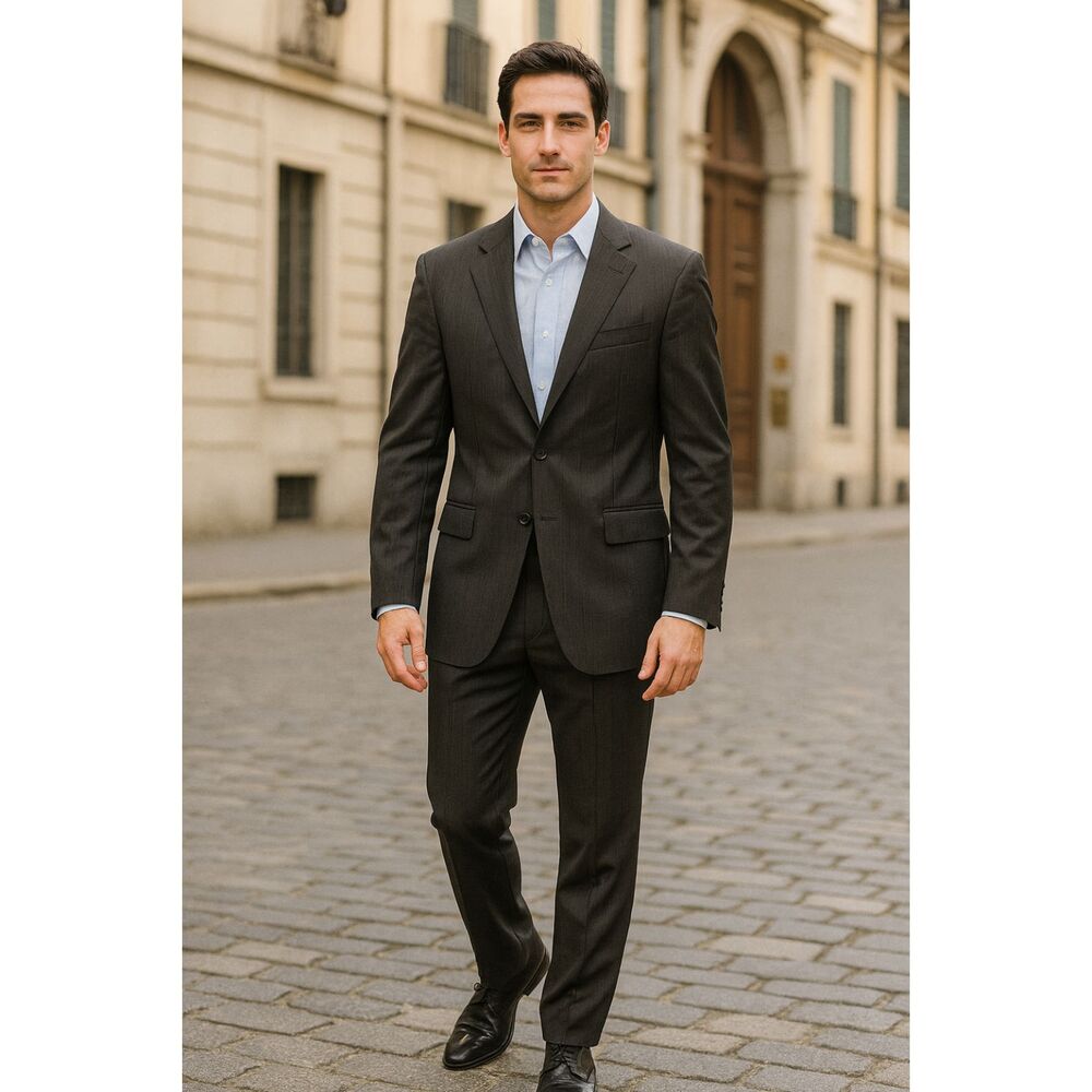 BURBERRY LONDON Gray Stripe Sports Coat Suit Blazer Jacket  Mens Size 39R